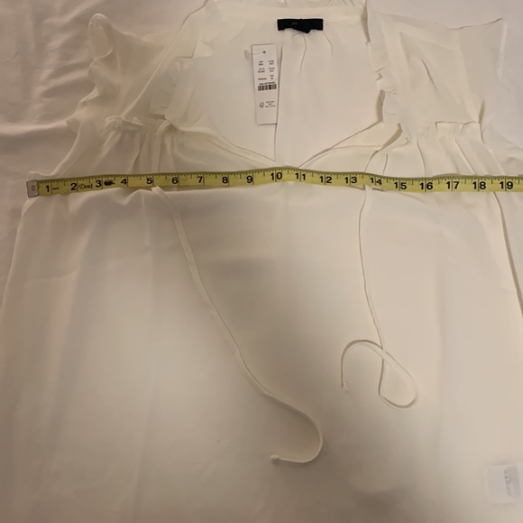 J. Crew NWT ruffle tie-neck ivory blouse - Picture 4 of 8